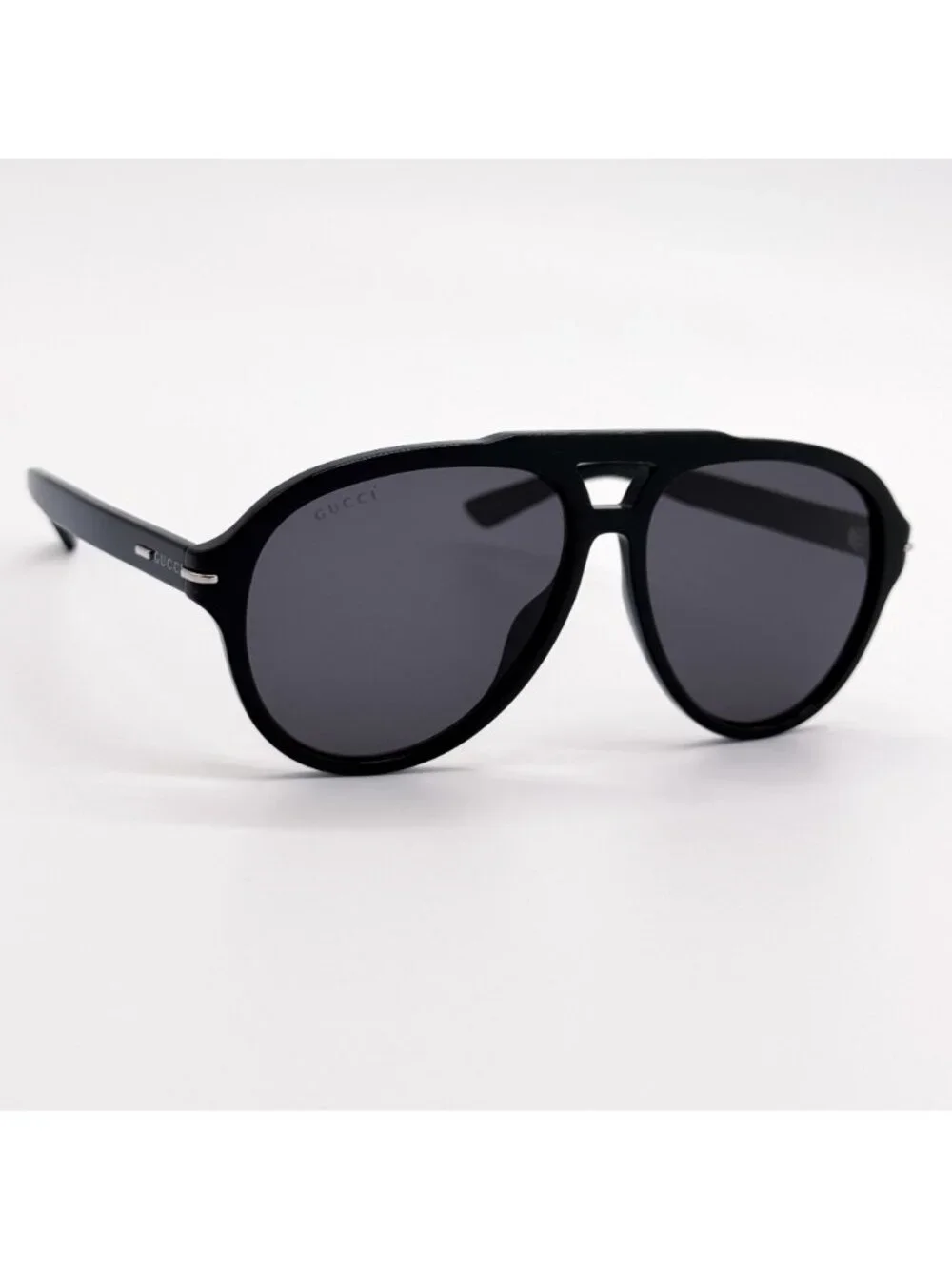 New Gucci Black Gray Unisex Aviator Sunglasses GG1443S 001